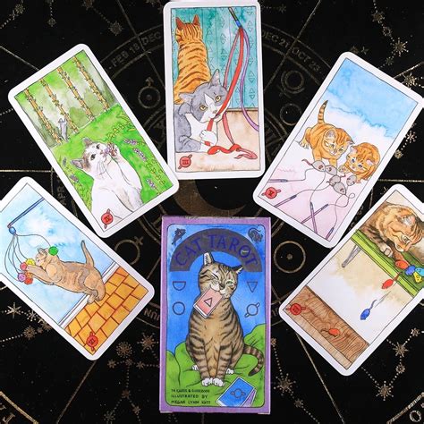 Witchcraft inspired cat tarot